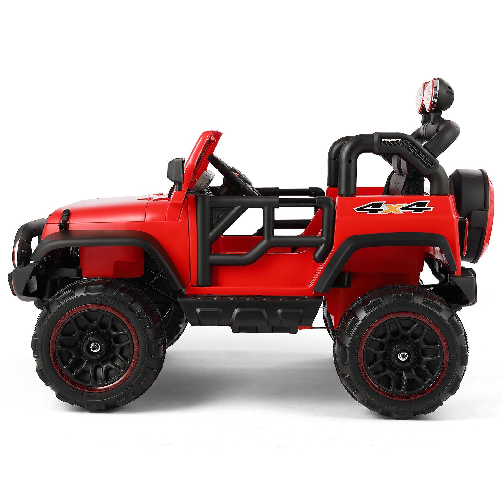 12V Double-Seater Electric Ride-On Truck for Kids with MP3, LED Lights, Cover, and Remote Control