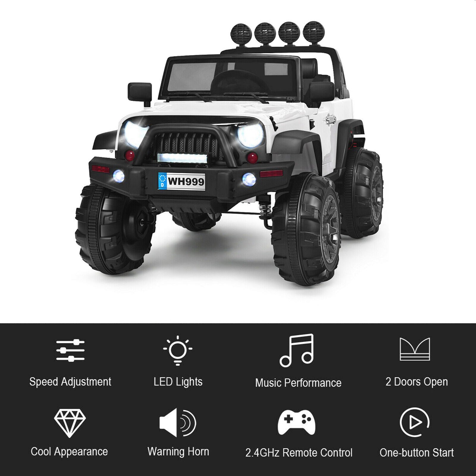 12V White Electric Kids Truck Car with MP3 and Remote Control