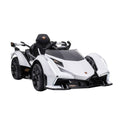 12V White Lamborghini GT Kids Ride-On Sports Car with Remote Control