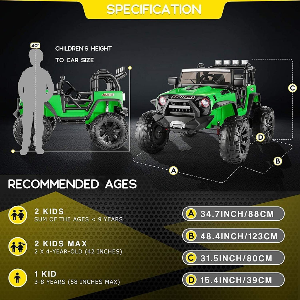 12V/24V Battery Powered Ride-On Truck with Remote Control for Kids
