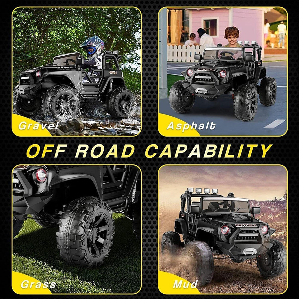 Adventure-Ready 24V&12V Kids Electric Jeep with Remote Control, 3 Speeds, and LED Lights