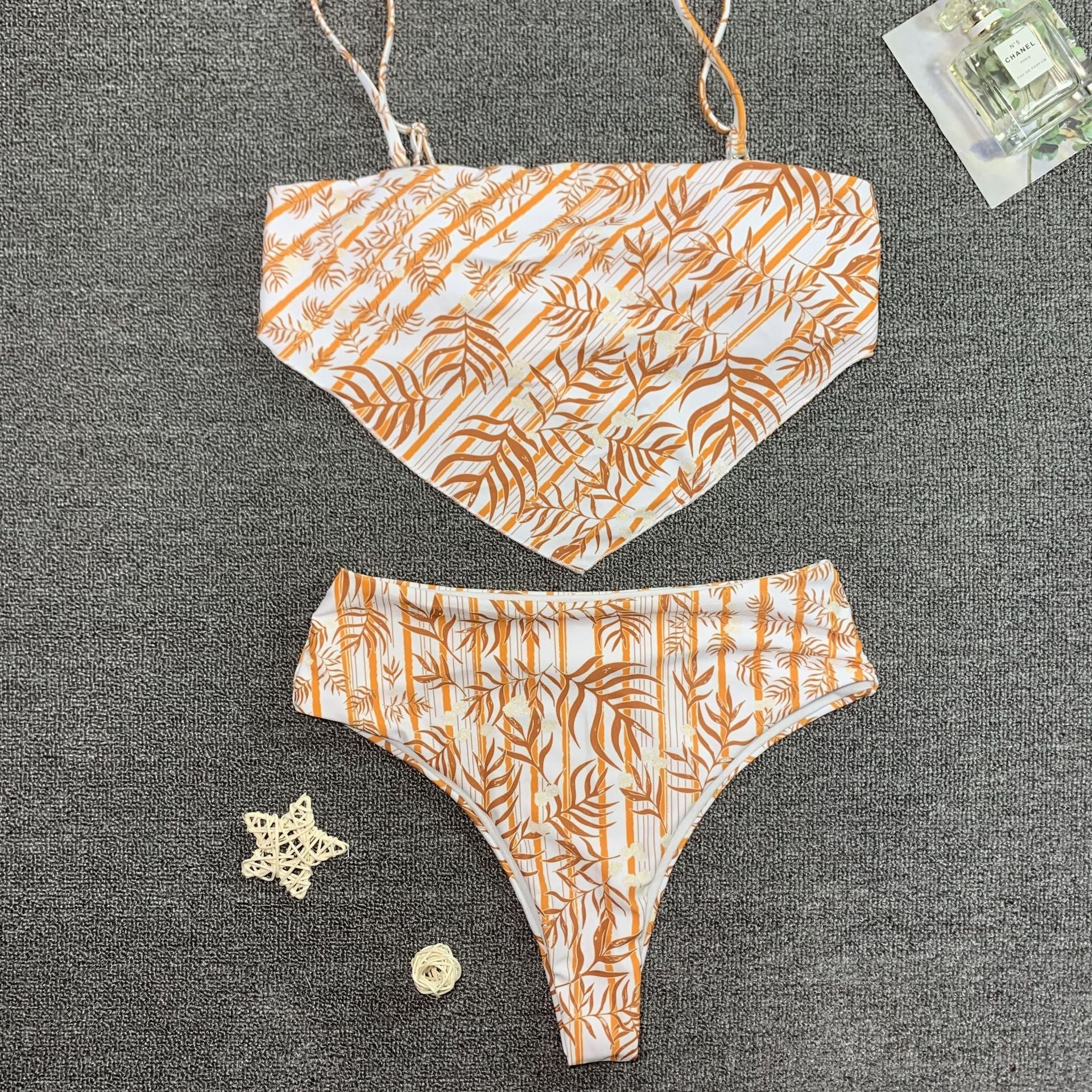 Swimsuit Chest Pocket Printed Bikini Sexy Women Multi-color Split Swimsuit