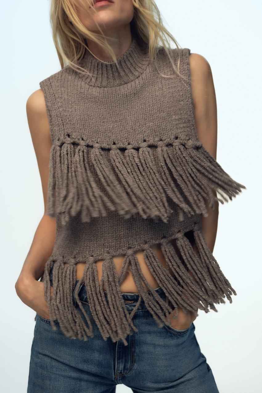 Tassel Knitted Sweater Vest