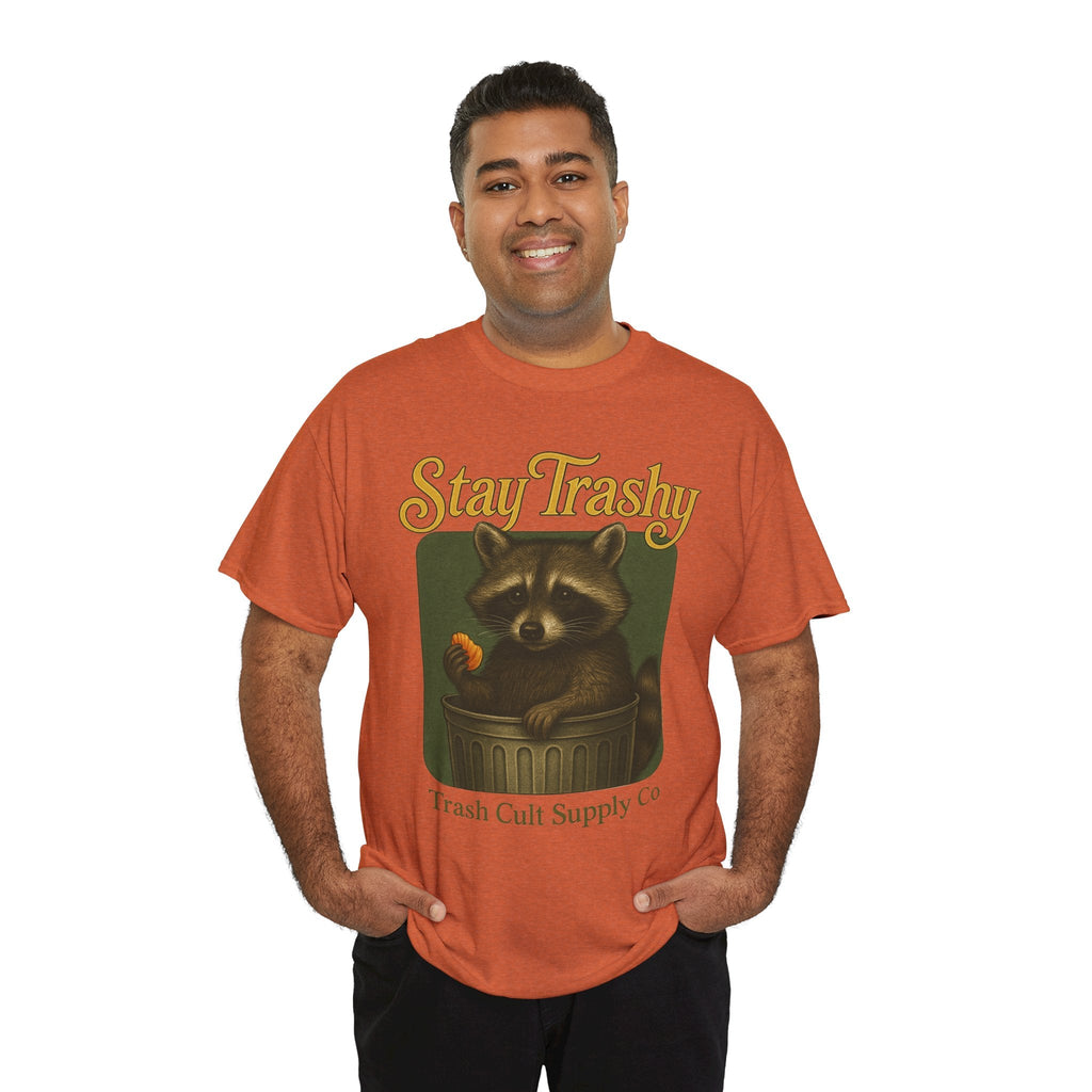 Stay Trashy Raccoon T-Shirt – Vintage-Style Cute Trash Panda | Trash Cult Supply Co | Gildan 5000
