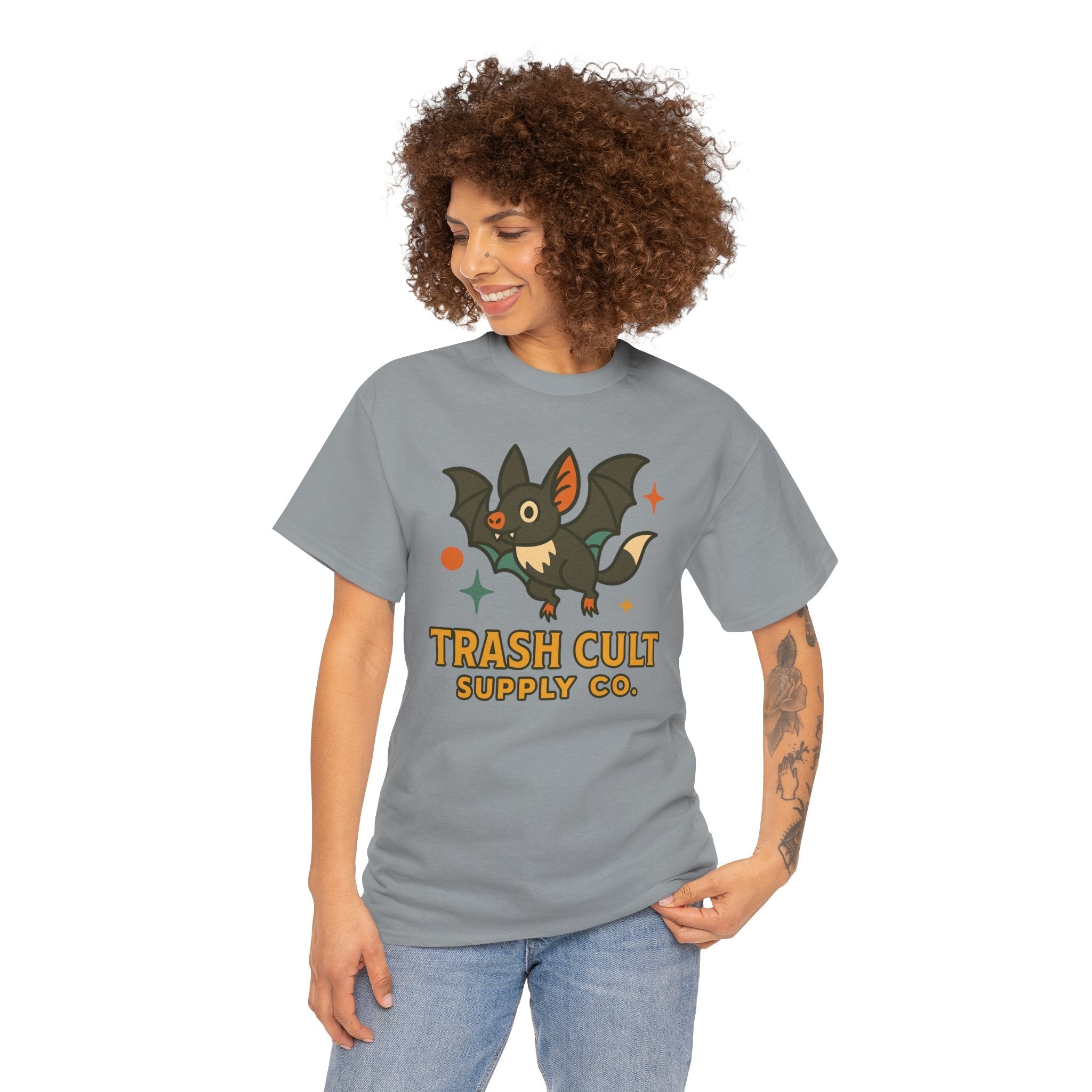 Trash Cult Supply Co. Unisex Heavy Cotton Tee - Fun Graphic Tee for Casual Wear, Perfect Gift for Bat Lovers, Halloween T-Shirt, [...]