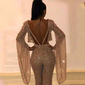 Long Sleeved Backless Jumpsuit Cropped