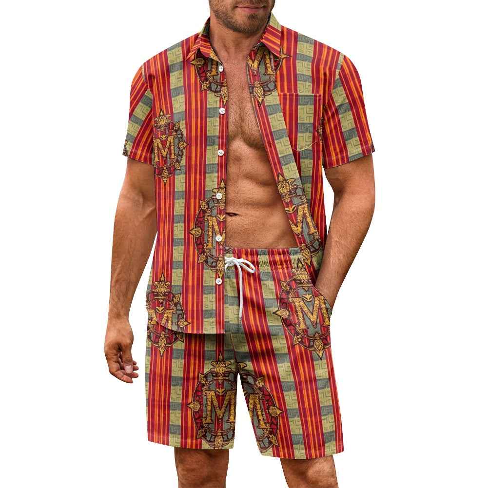 Men's Vacation Shorts Set - Two Piece Casual Beach Outfit