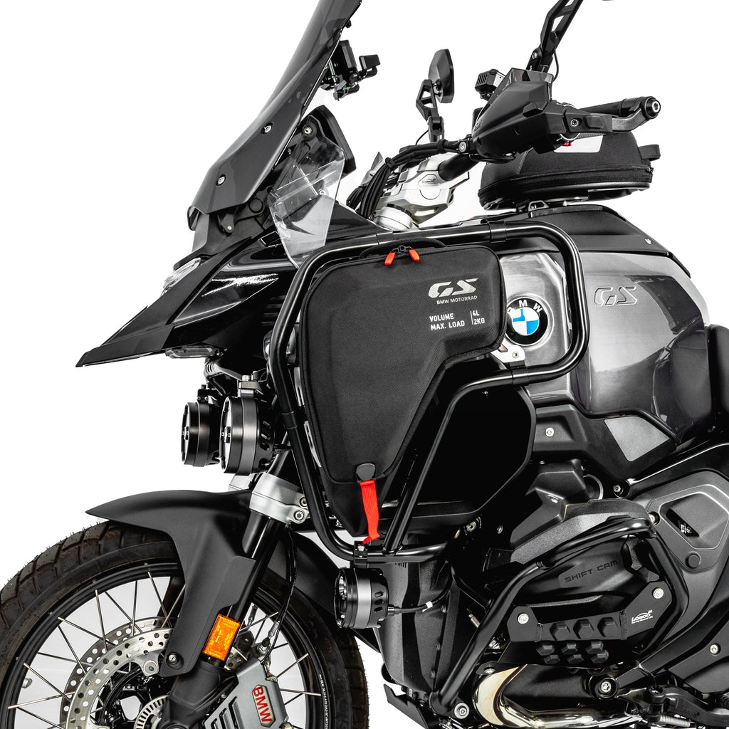 LOBOO Upper Crash Bar for BMW R1300GS Adventure (2024-on) – 304 Stainless Steel, Multi-Point Support, Silver / Black Finish