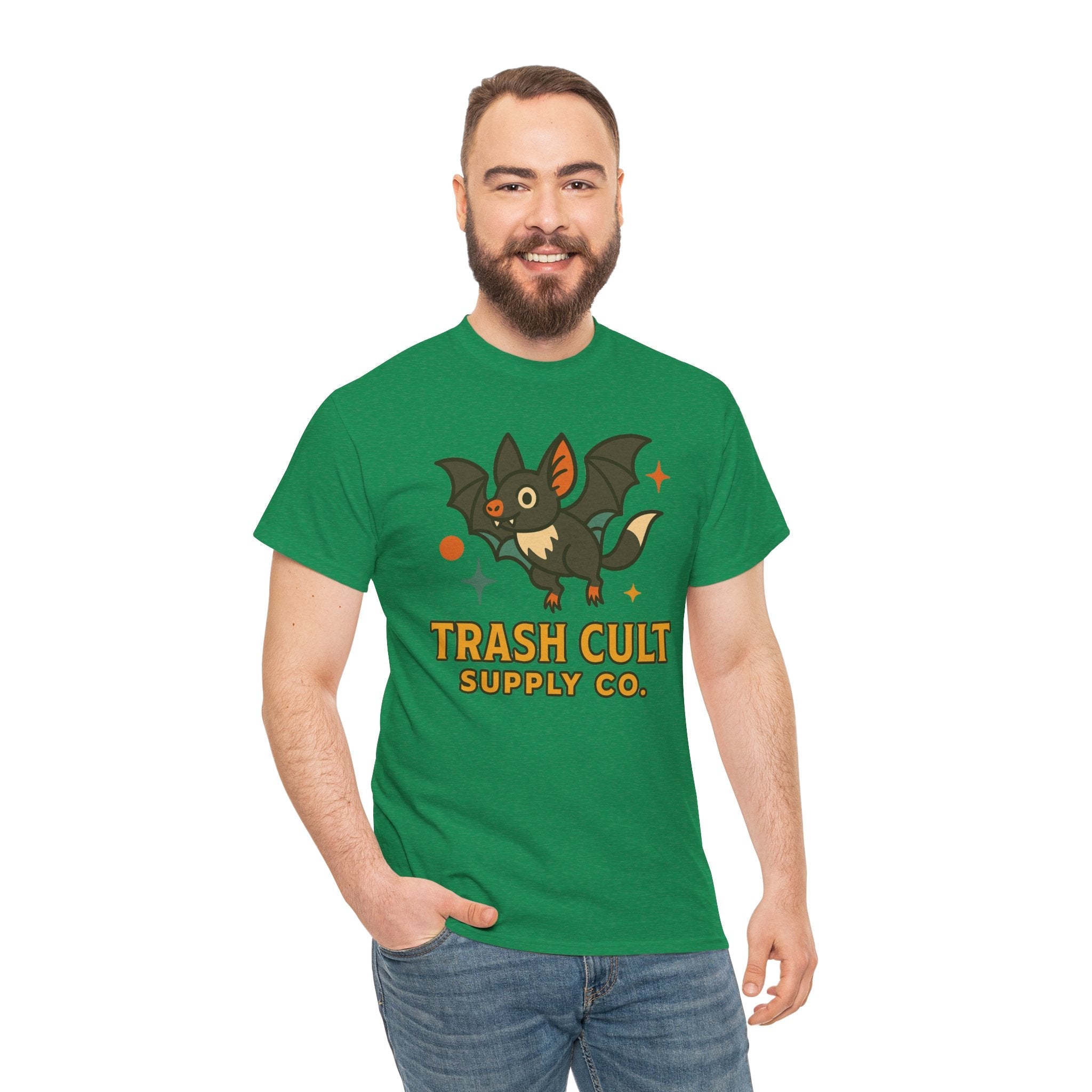 Trash Cult Supply Co. Unisex Heavy Cotton Tee - Fun Graphic Tee for Casual Wear, Perfect Gift for Bat Lovers, Halloween T-Shirt, [...]