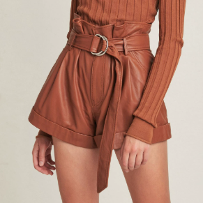 High Waist A line Faux Leather Bottoms