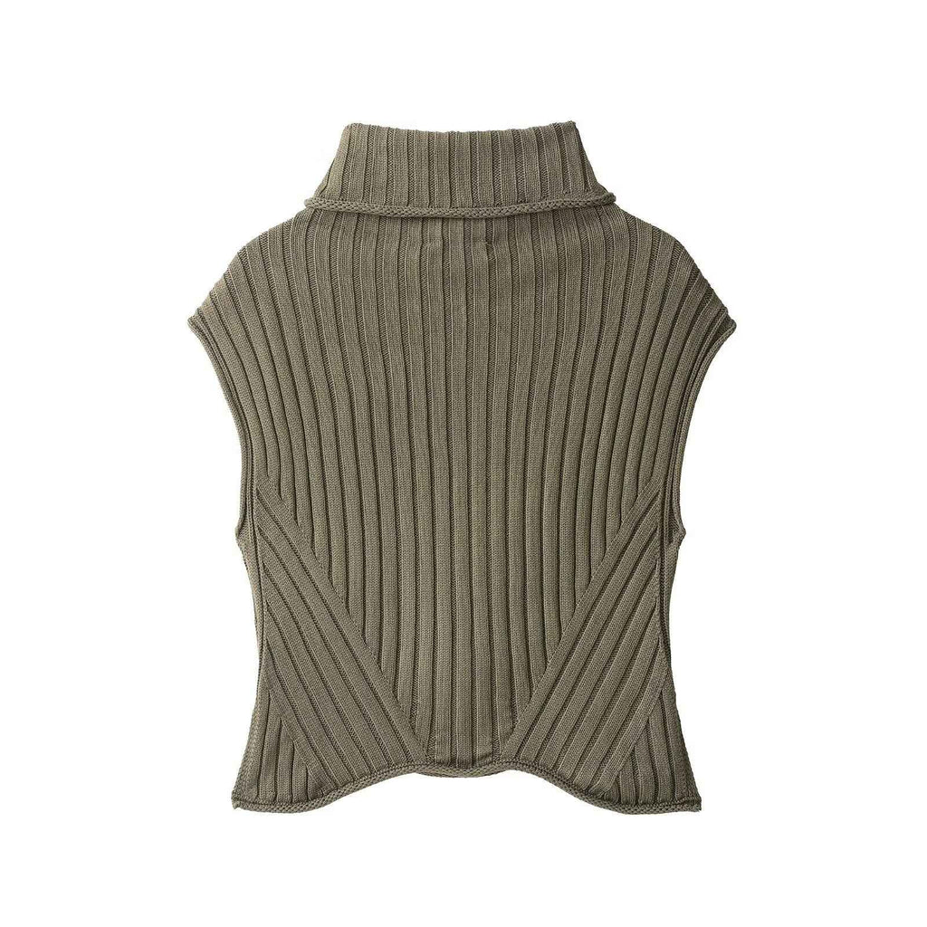 Turtleneck Knit Sweater Vest