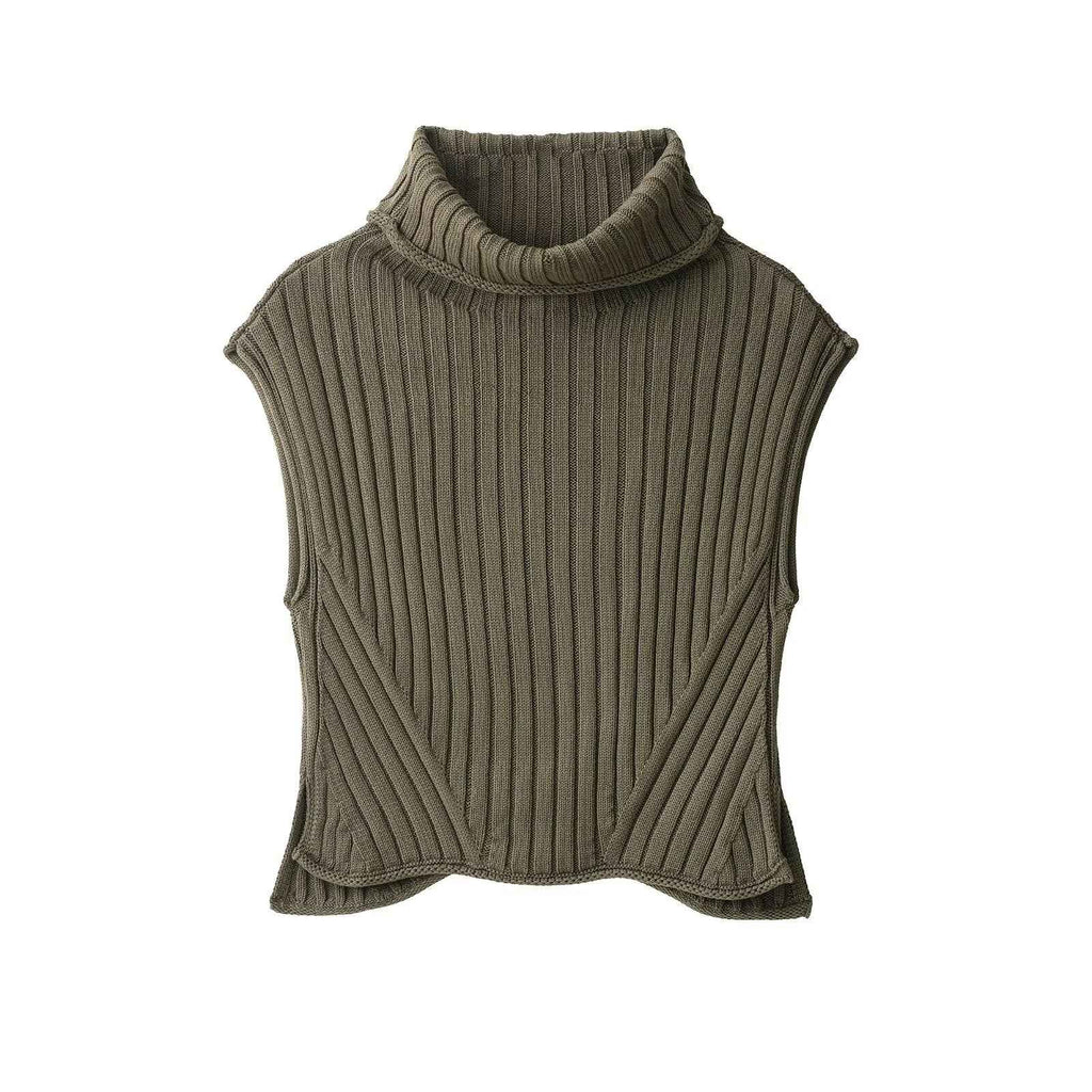Turtleneck Knit Sweater Vest