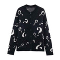 Question Mark Jacquard Knitted Sweater