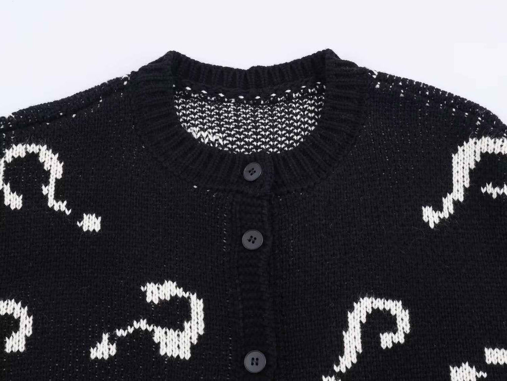 Question Mark Jacquard Knitted Sweater
