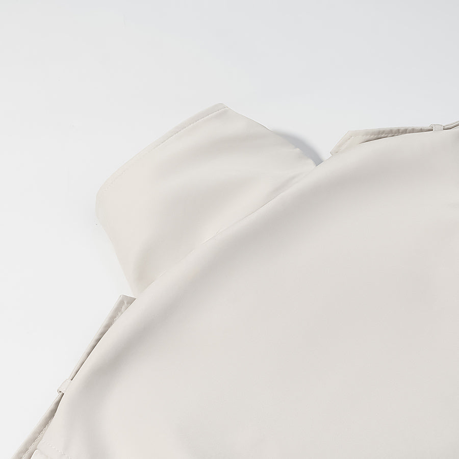 Solid Color Double Breasted Long Windbreaker Jacket