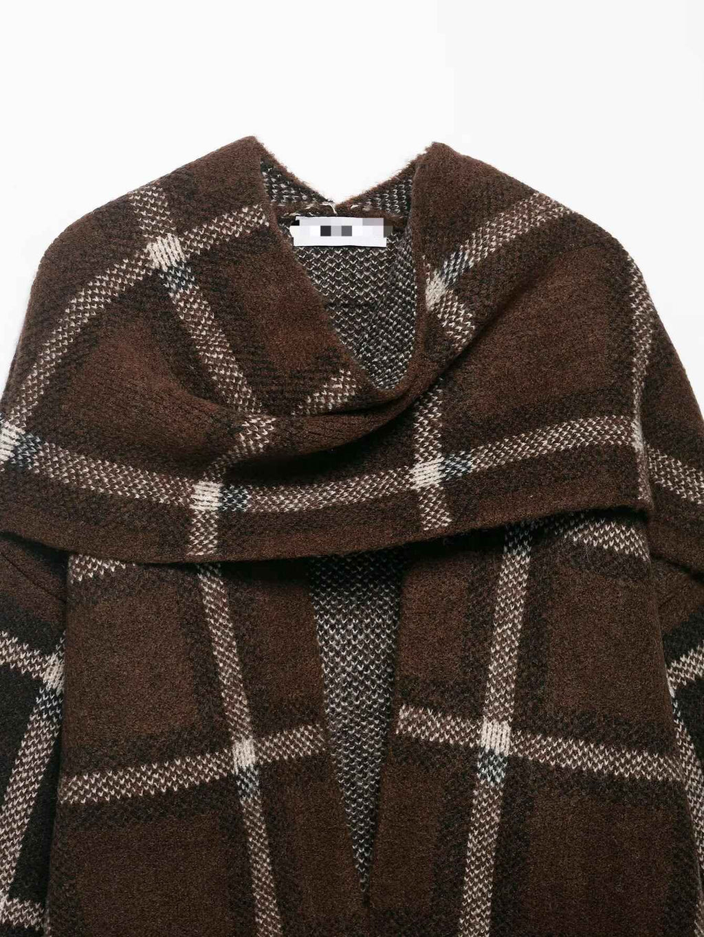 Plaid Knitted Sweater and Scarf