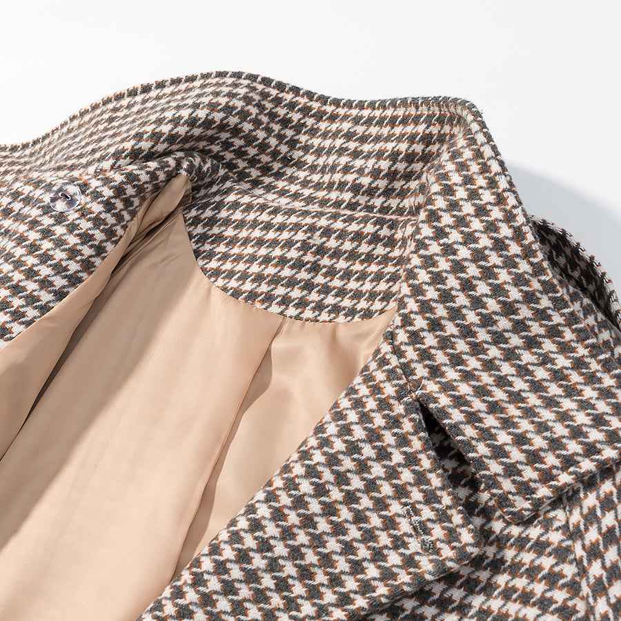 Retro Plaid Woolen Jacket MUNSIEUR New Arrivals