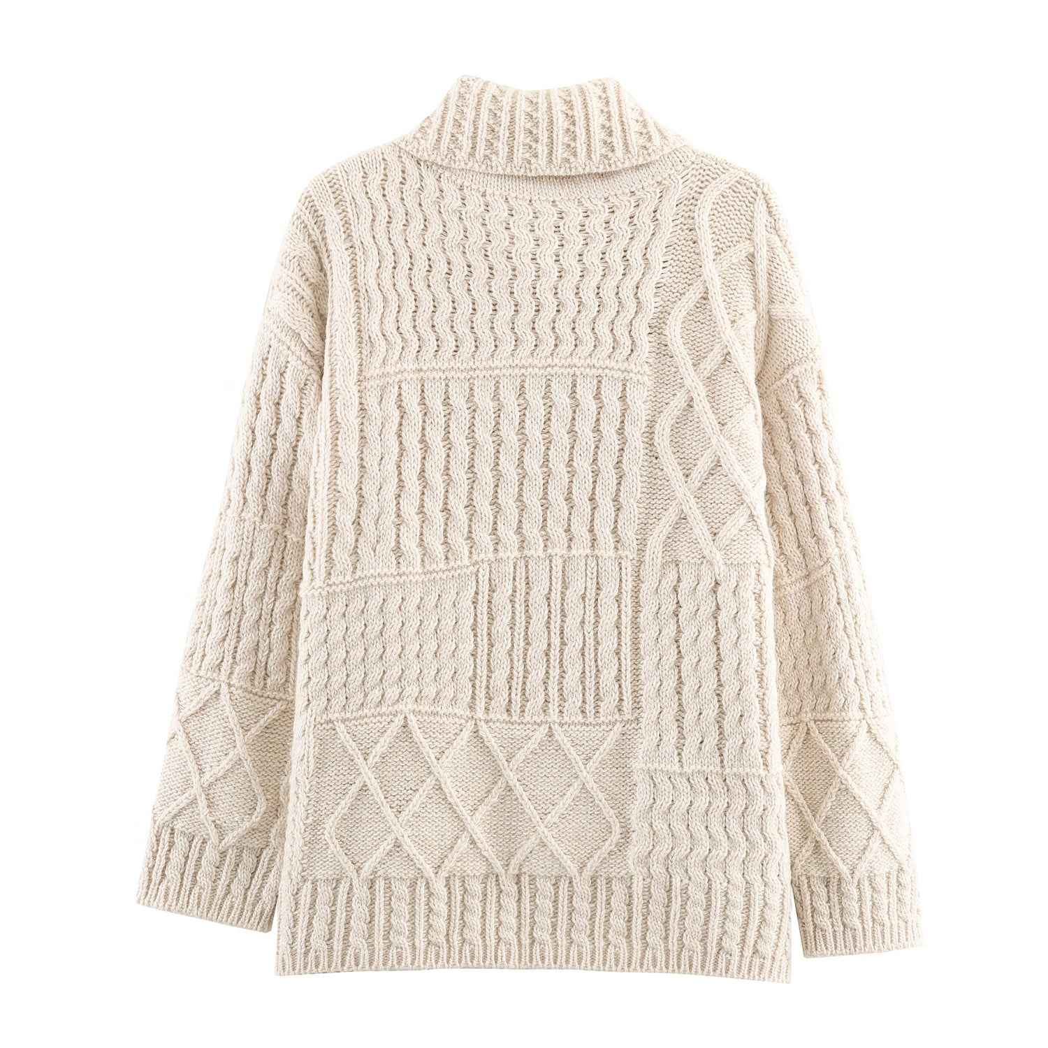 Retro Twist Sweater Asymmetric Knitted Cardigan