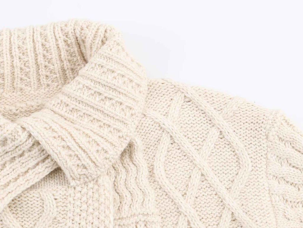 Retro Twist Sweater Asymmetric Knitted Cardigan