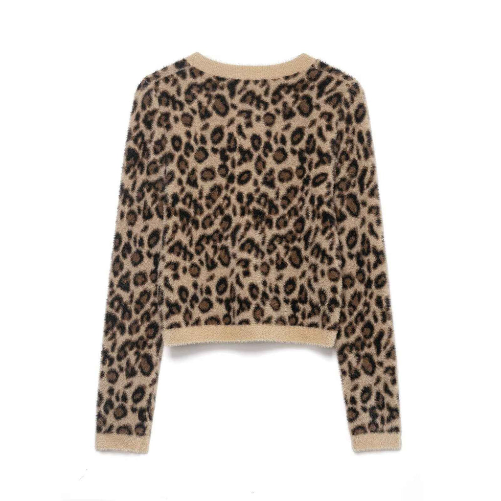 Animal Print Cardigan Sweater