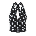 Summer Polka Dot High Waist Slimming Mid Length Big Hem A line Skirt Set