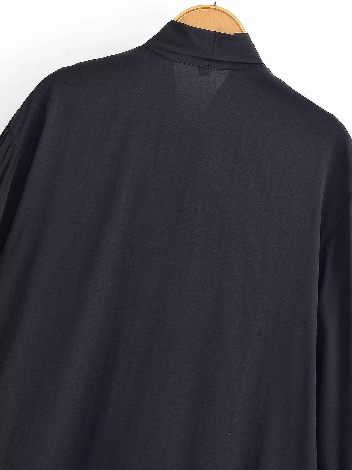Loose Bow Drape Blouse