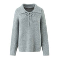 Women's Rope Collar Polo Pullover Sweater