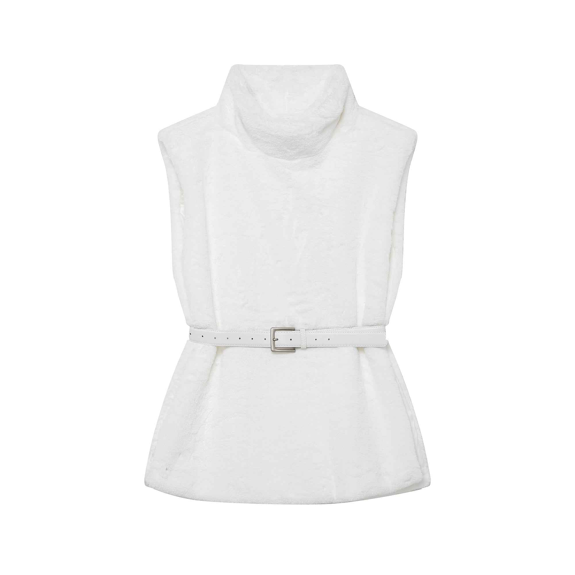 All Match Sleeveless Series Turtleneck Faux Fur Sweater Vest