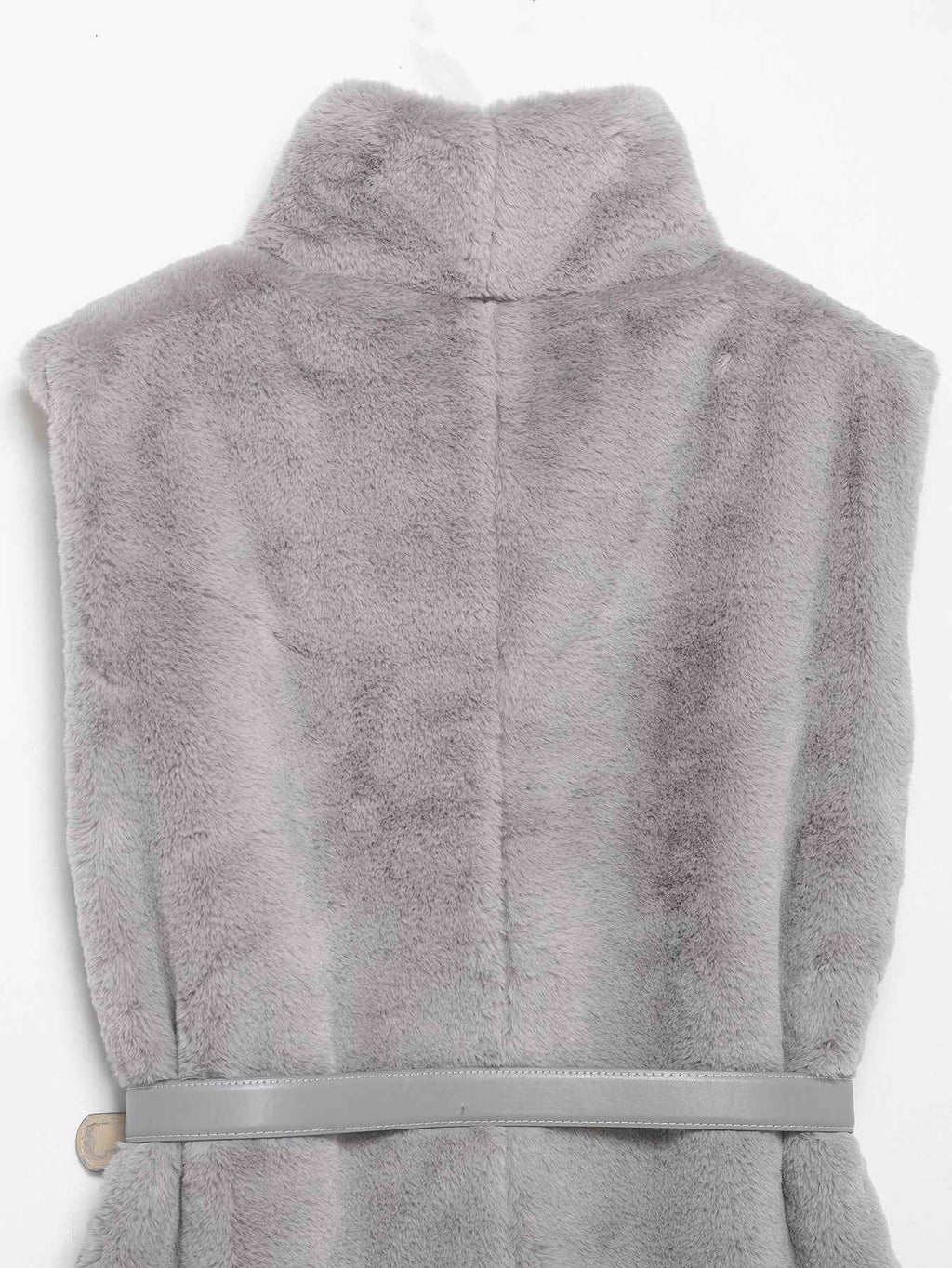 All Match Sleeveless Series Turtleneck Faux Fur Sweater Vest