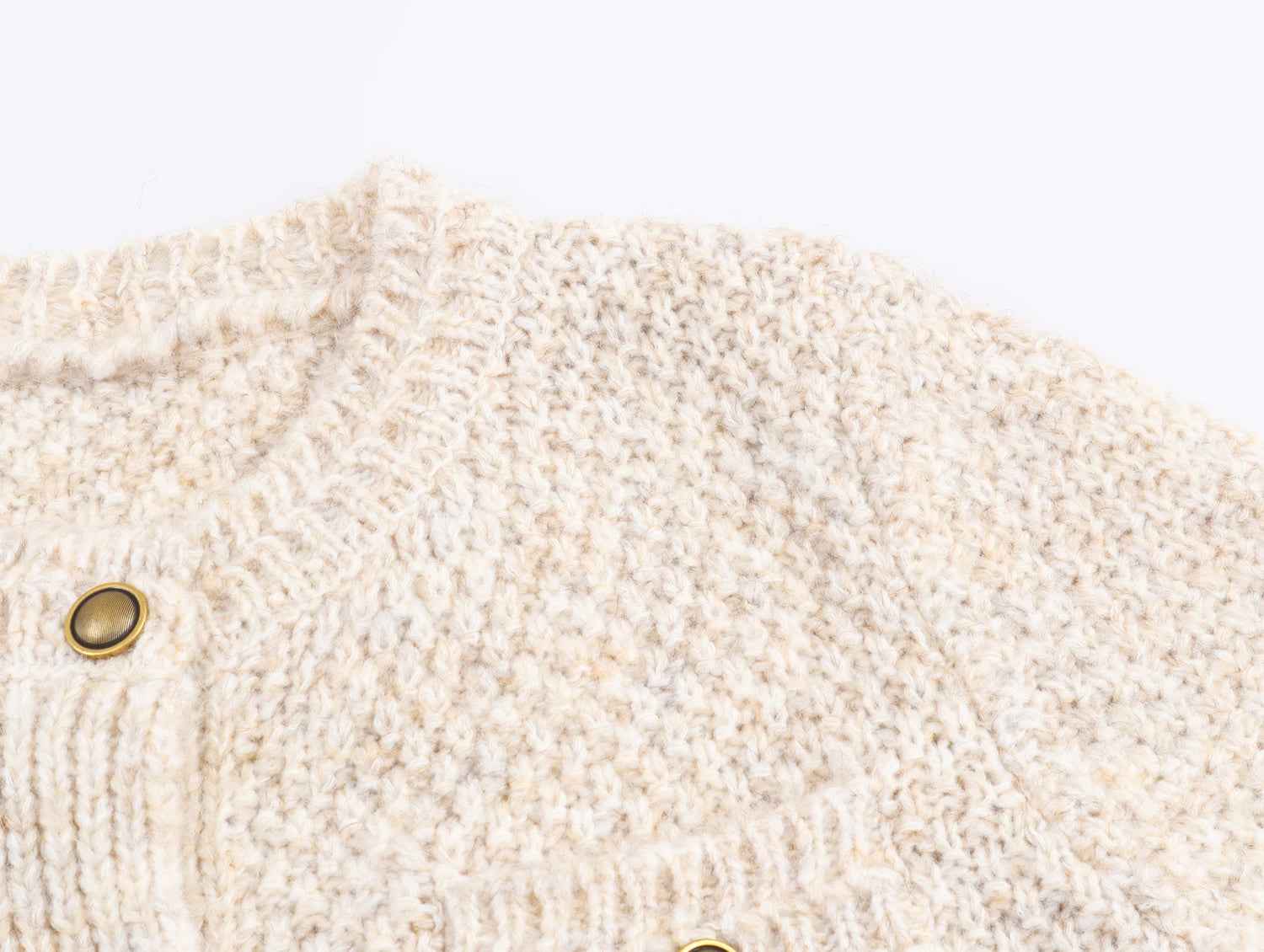Special Yarn Blended Classic Button Long Sleeve Knitted Cardigan
