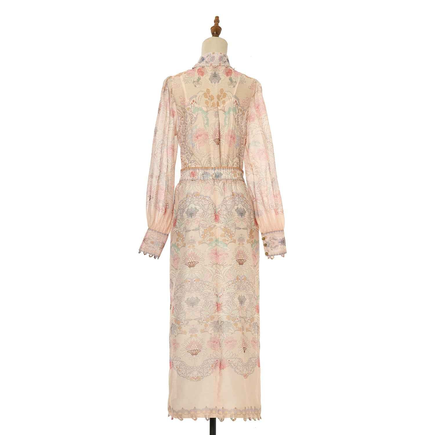 Women's Floral Patterned Blouse and Skirt Two Piece Sets