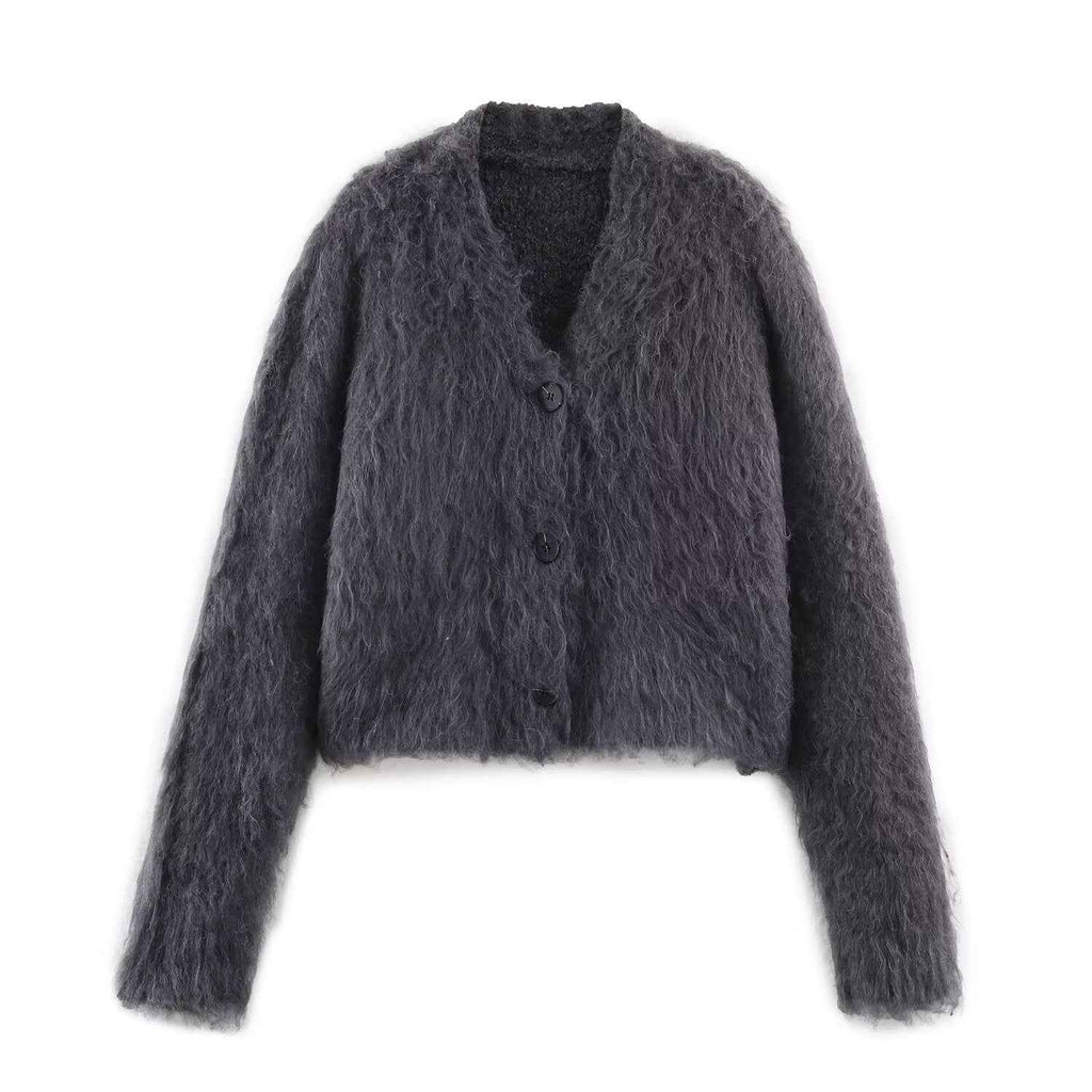 Casual Loose Single-Breasted Long Sleeve Knitwear Cardigan