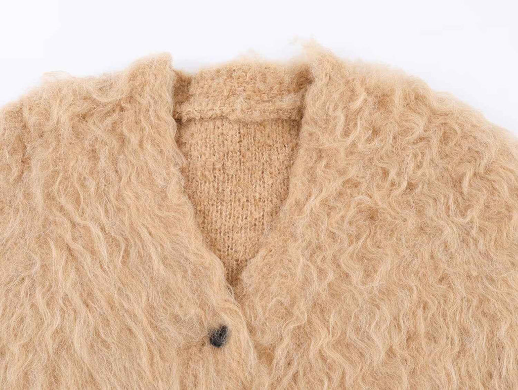 Casual Loose Single-Breasted Long Sleeve Knitwear Cardigan