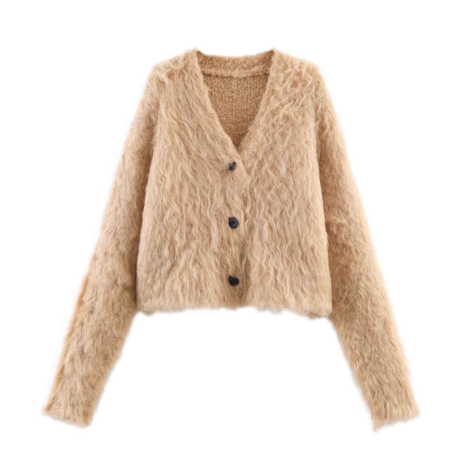 Casual Loose Single-Breasted Long Sleeve Knitwear Cardigan