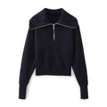 Elegant Knitted Sweater w Zipper