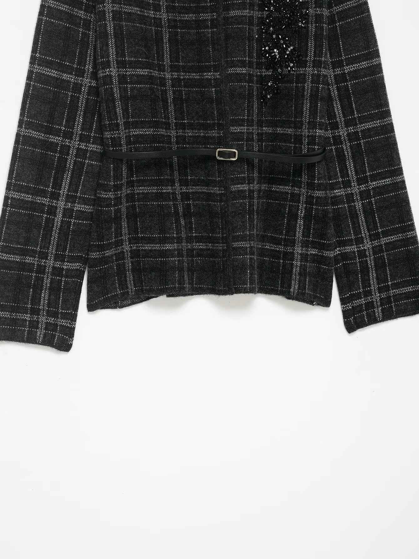 Plaid Knitted Jacket for Women