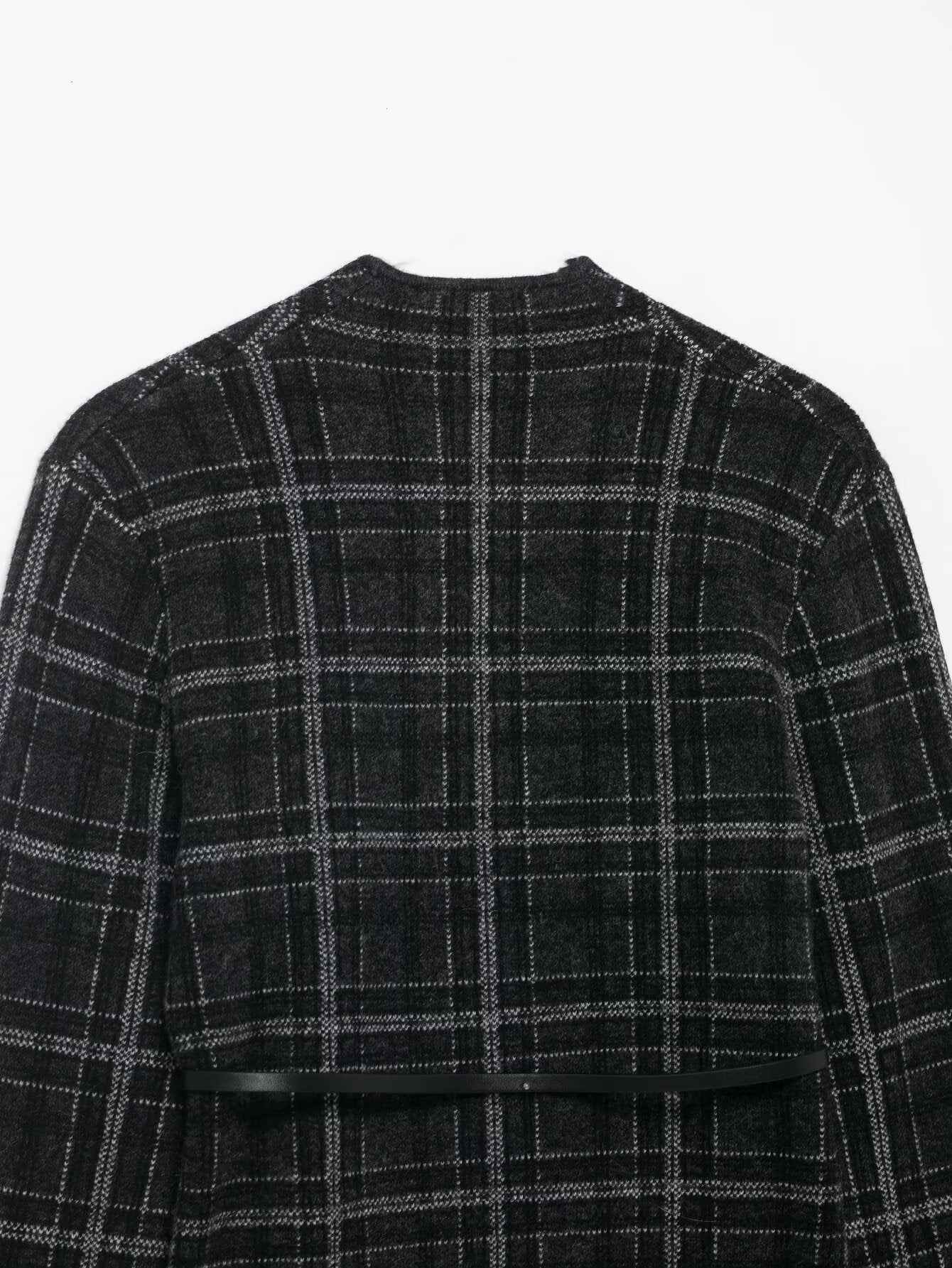 Plaid Knitted Jacket for Women