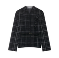 Plaid Knitted Jacket for Women