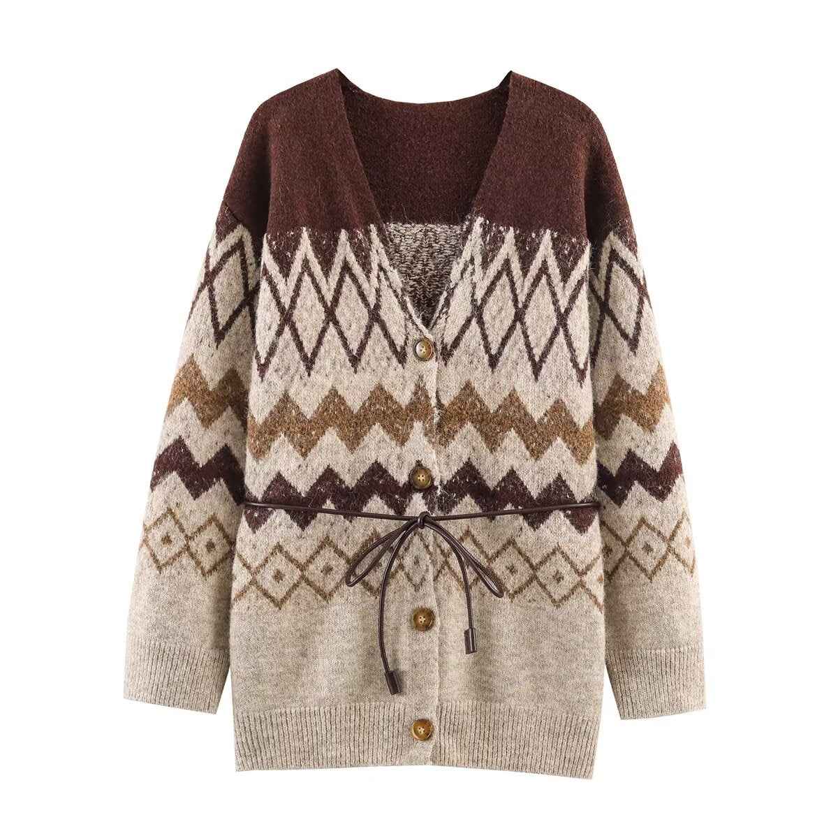 Retro Jacquard Knitted Jacket
