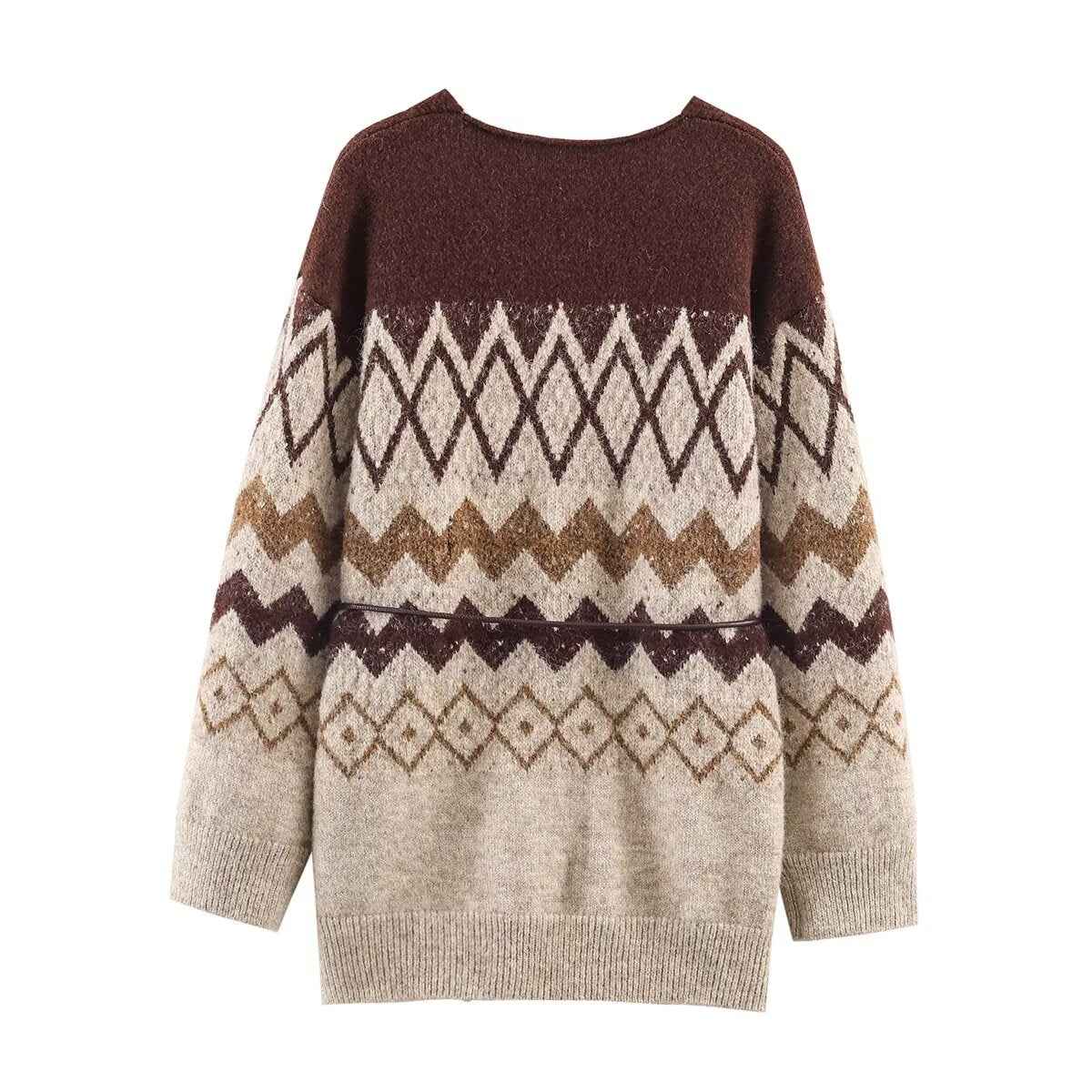 Retro Jacquard Knitted Jacket