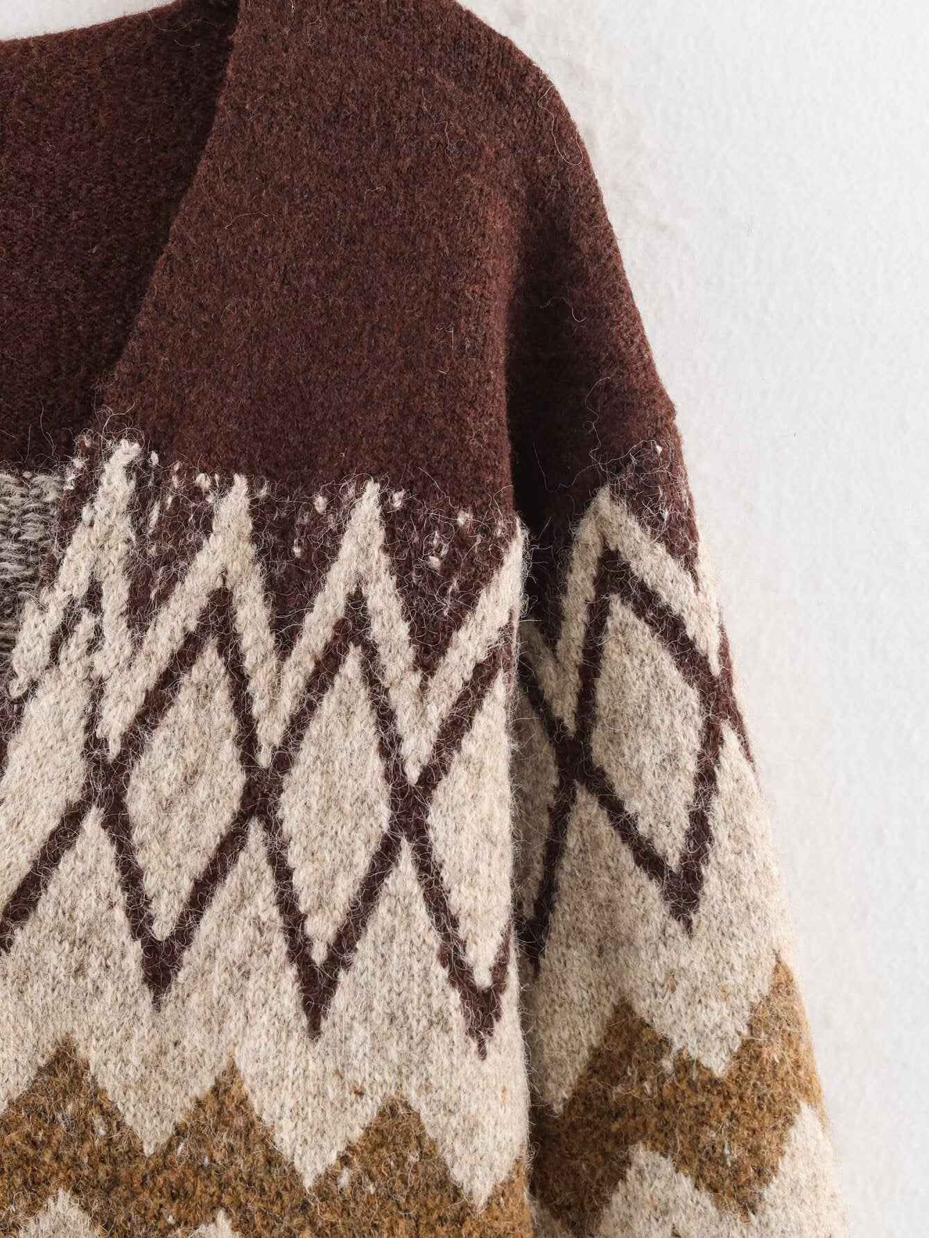 Retro Jacquard Knitted Jacket