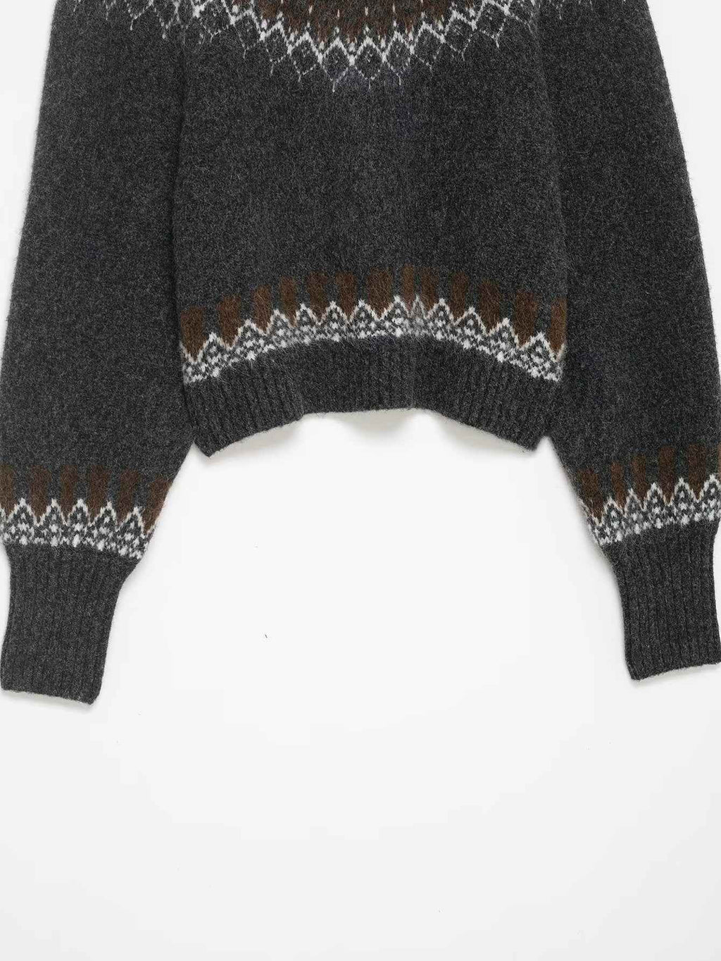 Lazy Retro Long Sleeve Jacquard Knitwear Sweater