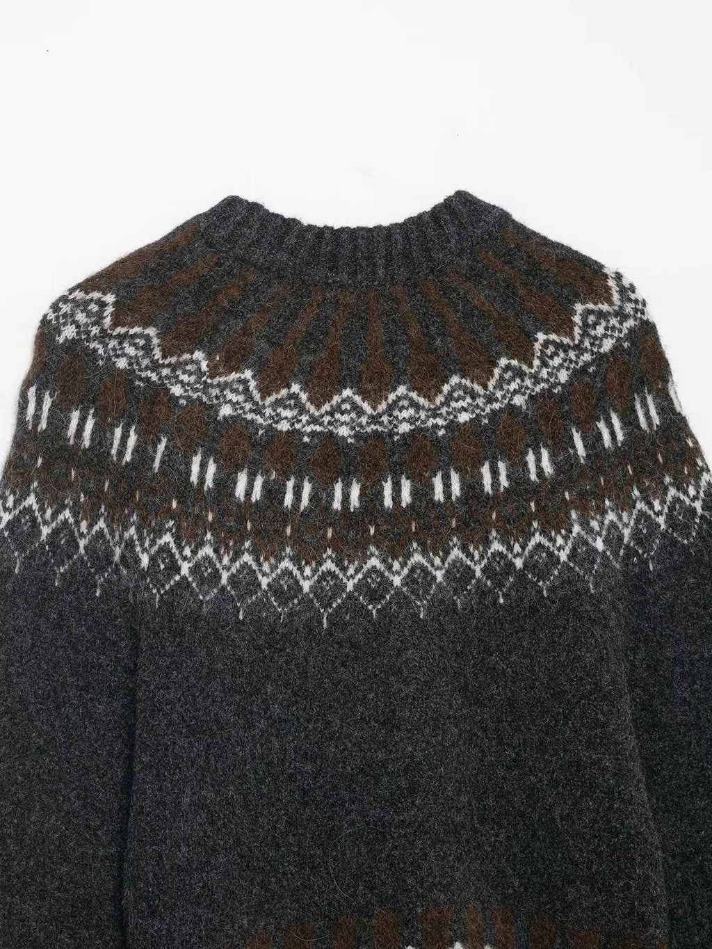 Lazy Retro Long Sleeve Jacquard Knitwear Sweater