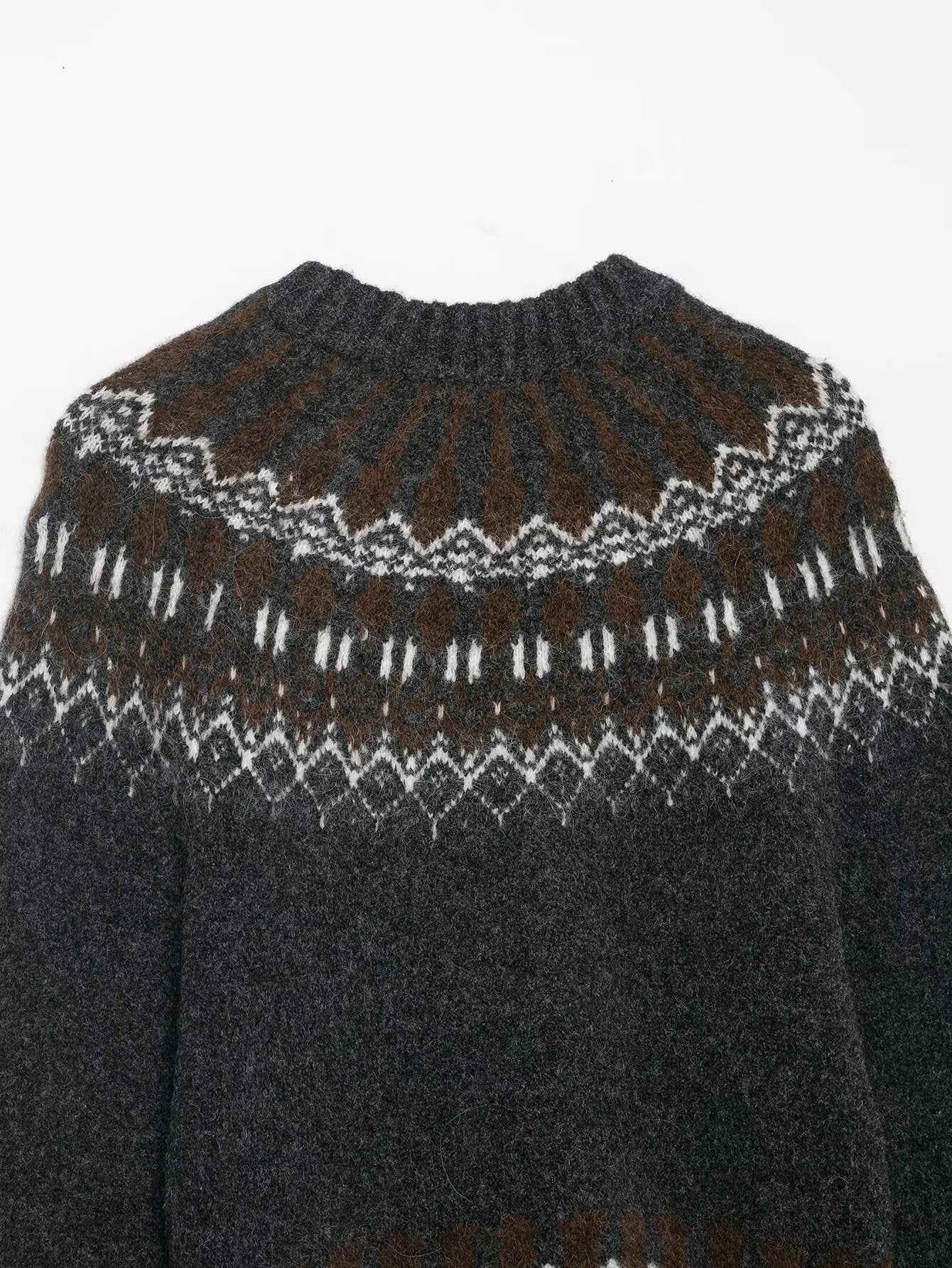 Lazy Retro Long Sleeve Jacquard Knitwear Sweater