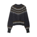 Lazy Retro Long Sleeve Jacquard Knitwear Sweater
