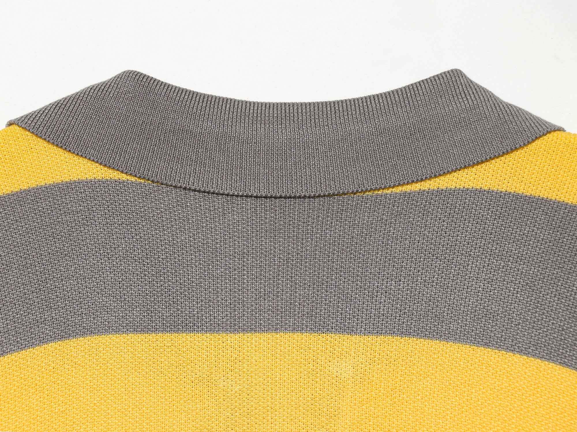Striped Polo Collar Long Sleeved Sweater