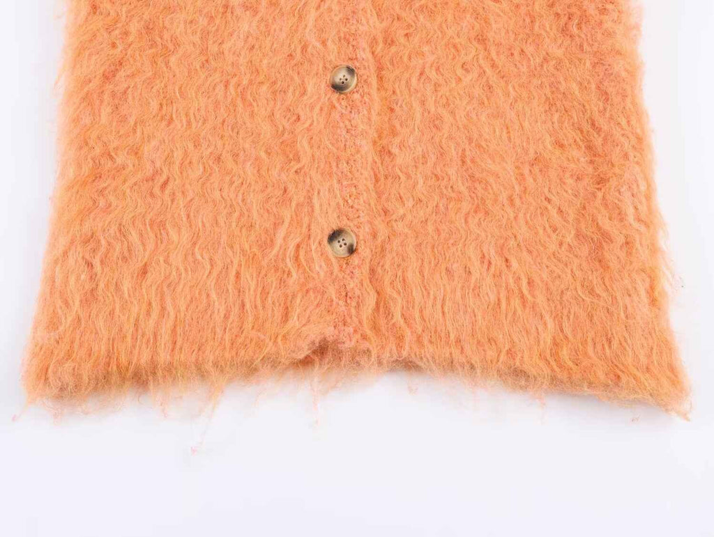 Plush Button Sleeveless Sweater Vest