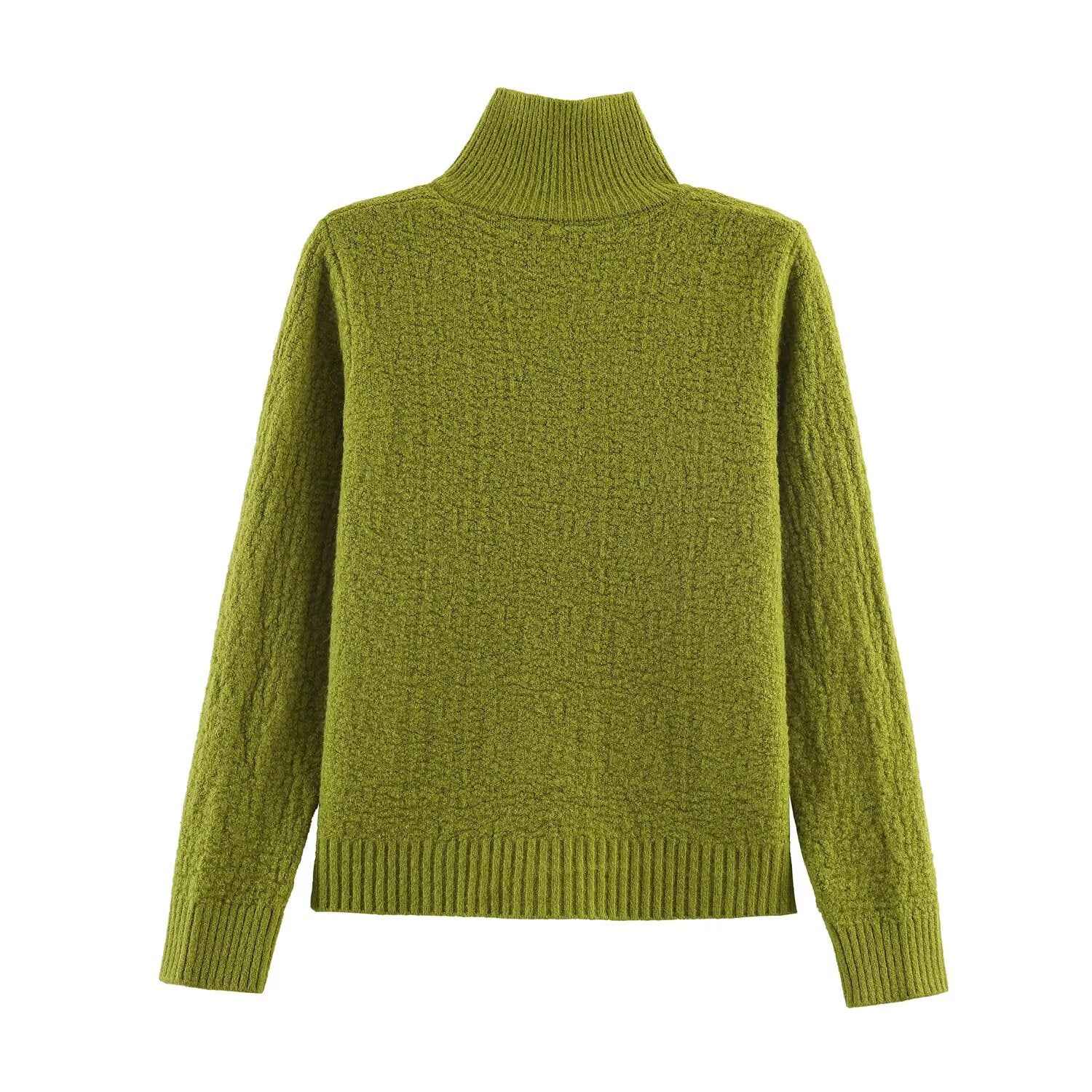 Women Clothing Square Collar Knitted Cardigan Sweater