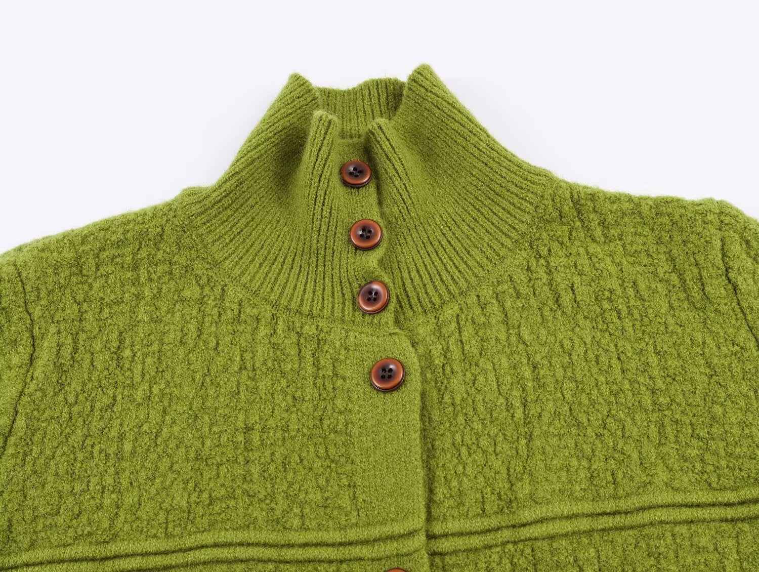 Women Clothing Square Collar Knitted Cardigan Sweater