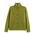 Women Clothing Square Collar Knitted Cardigan Sweater